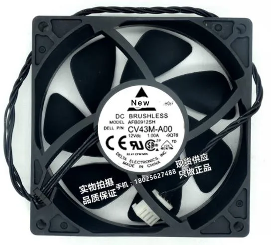 

For DELTA AFB0912SH 9Q78 DC 12V 1.00A 90x90x25mm Server Cooling Fan