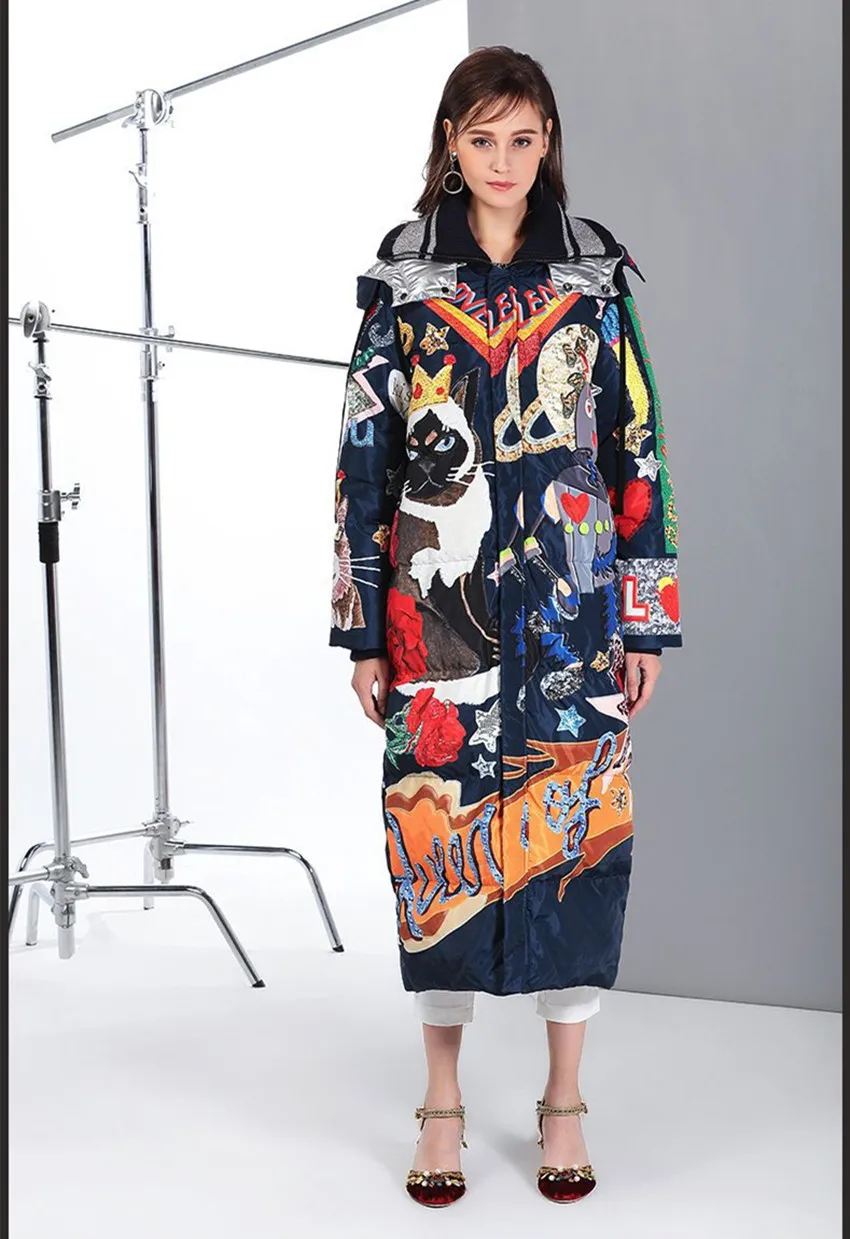 Европейский и американский стиль 2018 осень/зима женские модные свободные парки с