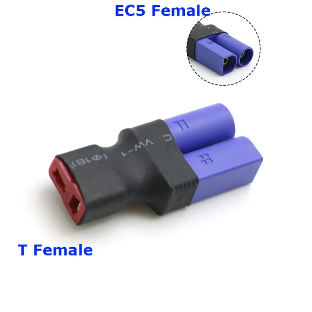 Deans T-plug female to EC5 male adapter