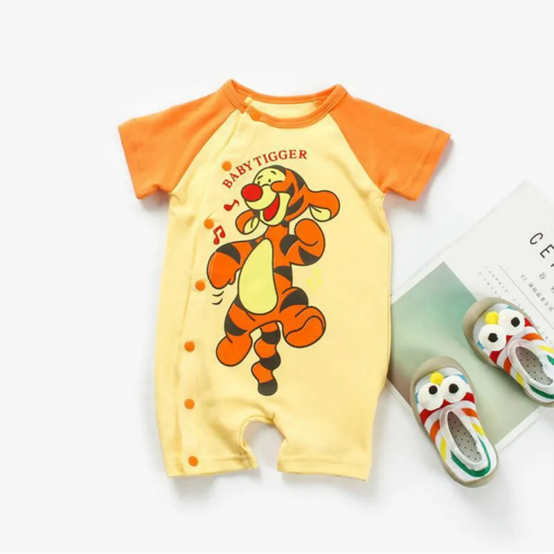 Summer Newborn Baby Romper Cartoon Tiger Donald Pooh Boy Girl Jumpsuit Roupas Bebes Infant Clothes Toddler Tops Costume Outfits images - 6