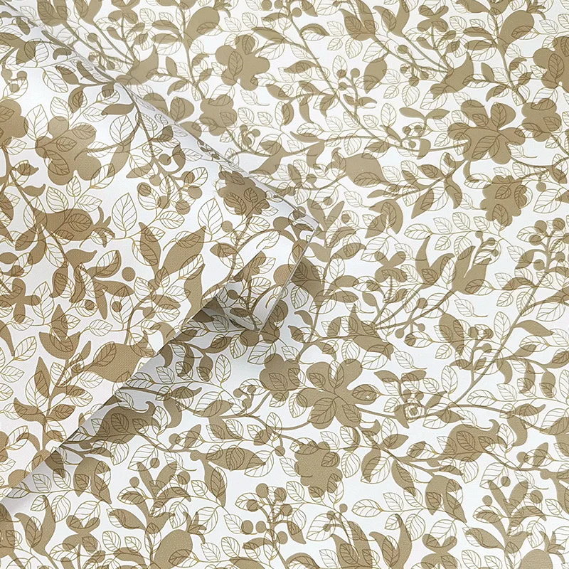 Gold Floral Contact Paper Removable Self Adhesive Flower Wallpaper Decorative for Wall Cabinet Living Room Bathroom