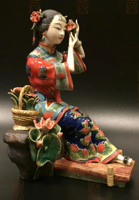 Classical software decoration Creative Chinese style Thorn of flowers High-end luxury girl Beauty figure Sculpture statue Home | Дом и сад