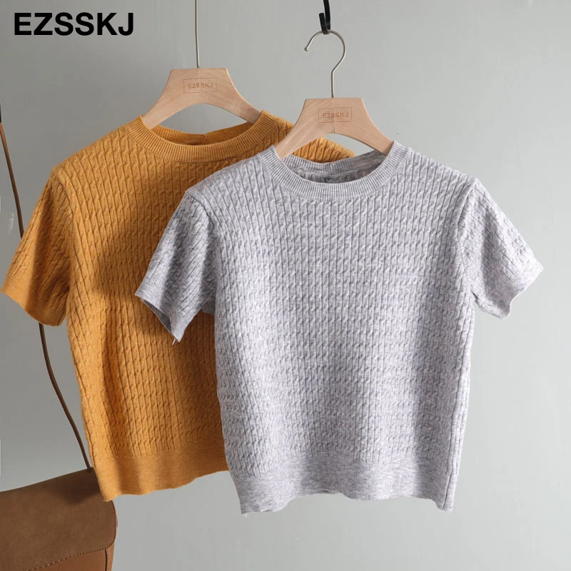 Футболка женская кашемировая трикотажная Базовая рубашка с коротким рукавом и