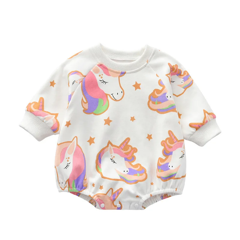

0-3 Year Newborn Cartoon Print Rompers Kids Long Sleeve Pullover Clothes Boys Girls Spring Summer Jumpsuit Baby Clothes