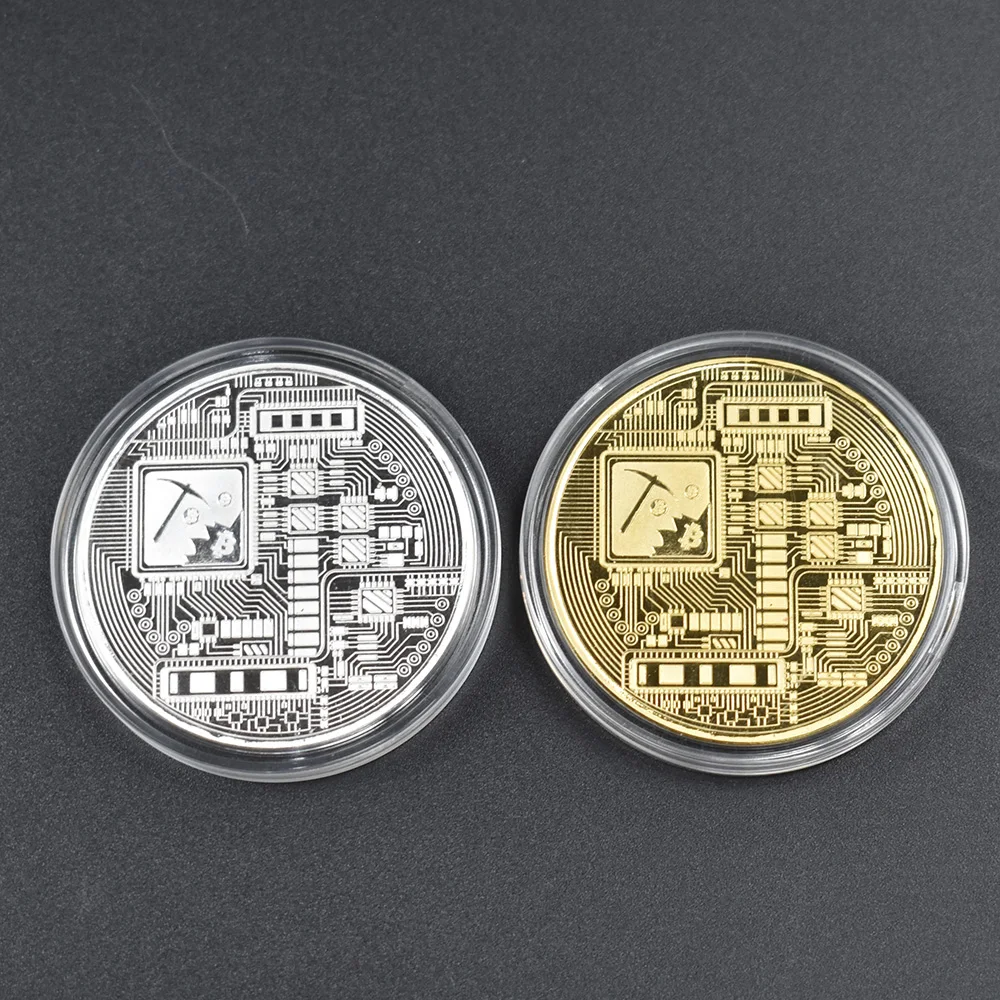 Позолоченная горячая Распродажа Биткоин монета Бит монета с черной подарочной коробкой упаковка Металлическая памятная монета