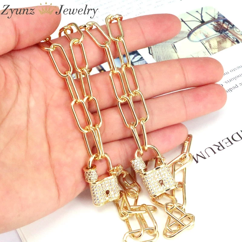 

5PCS, Gold Color CZ Micro Pave Lock Key pendants necklace jewelry crystal pendants fashion accessories for women