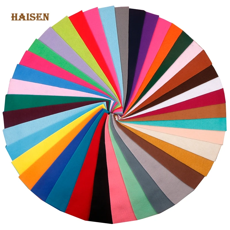 

1.5mm Thick Soft Felt Fabric 40-color Non-woven Felt Fabric Sheet Patchwork Home DIY Sewing Dolls Crafts Accessories Material