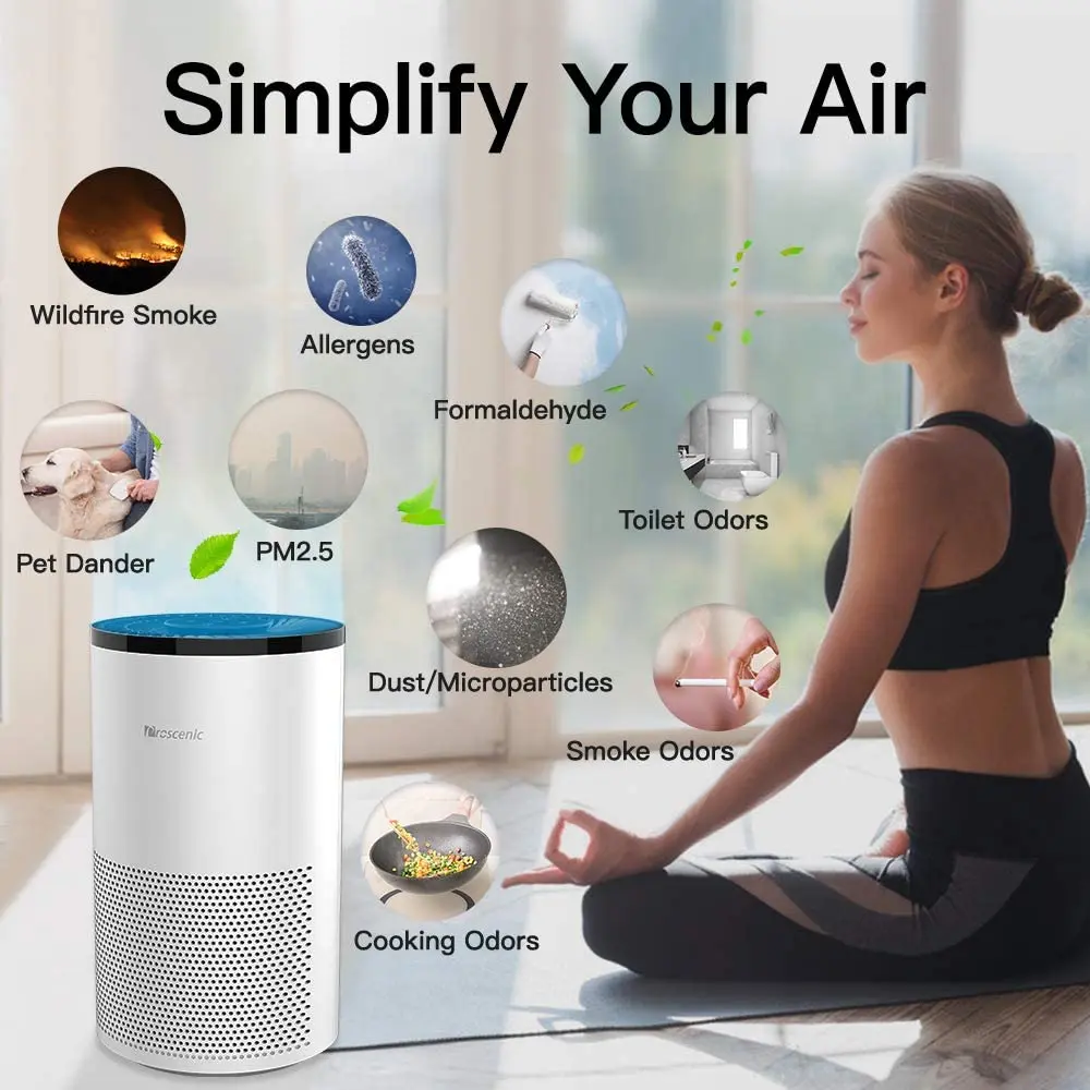

Proscenic A8 Smart WiFi Air Purifier for Home with H13 True HEPA Filter, APP & Alexa Control, 99.97% Air Cleaner