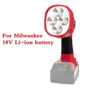 newest portable spotlight led warning light work night lamp flashlight torch hand lantern for milwaukee 18v m18 li ion battery
