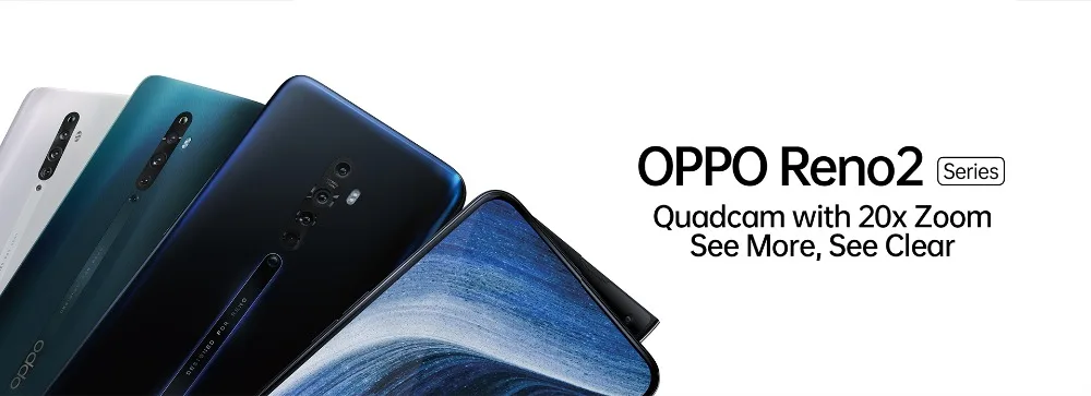 Oppo Reno 2 20x zoom Смартфон Snapdragon 730 6," AMOLED 48.0MP+ 16.0MP+ 13.0MP+ 8.0MP+ 2.0MP экран отпечатков пальцев VOOC 3,0 128GB