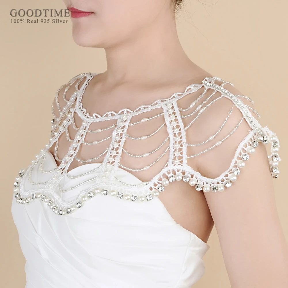 Шаль ручной работы с жемчугом плащ кристаллами свадебная цепочка на плечо шаль