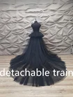 Свадебное платье со шлейфом, черное свадебное платье со съемным шлейфом, съемная юбка со шлейфом, свадебное платье, свадебные аксессуары