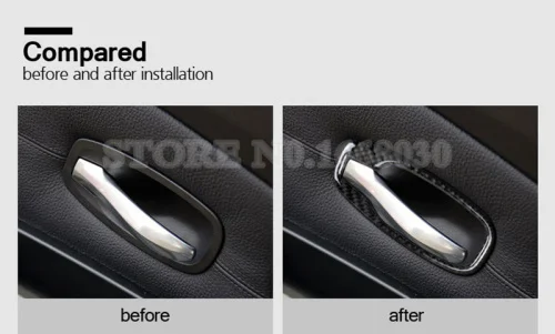 4 шт. накладки на дверную ручку автомобиля из углеродного волокна для BMW 5 серии E60
