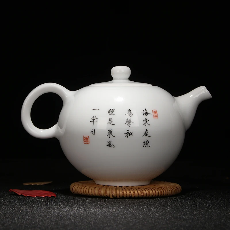 

Jingdezhen chinaware sample tea cup hand-drawn characters powder enamel POTS all hand teapot kung fu tea pot