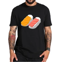 sleeping sushi humor t shirt japanese culture aesthetic funny drawing food harajuku tee tops 100 cotton for unisex