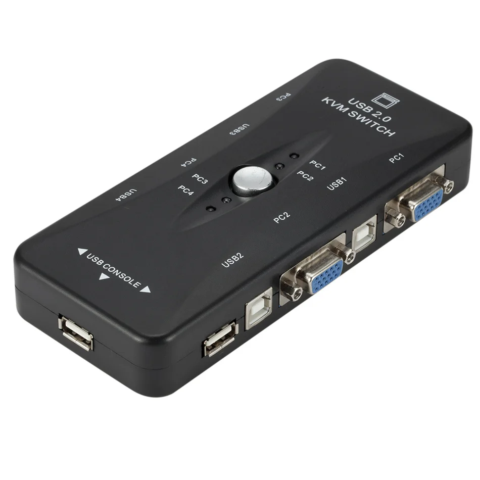WVVMVV 4-портовый kvm-переключатель USB 2 0 VGA разветвитель для принтера мыши