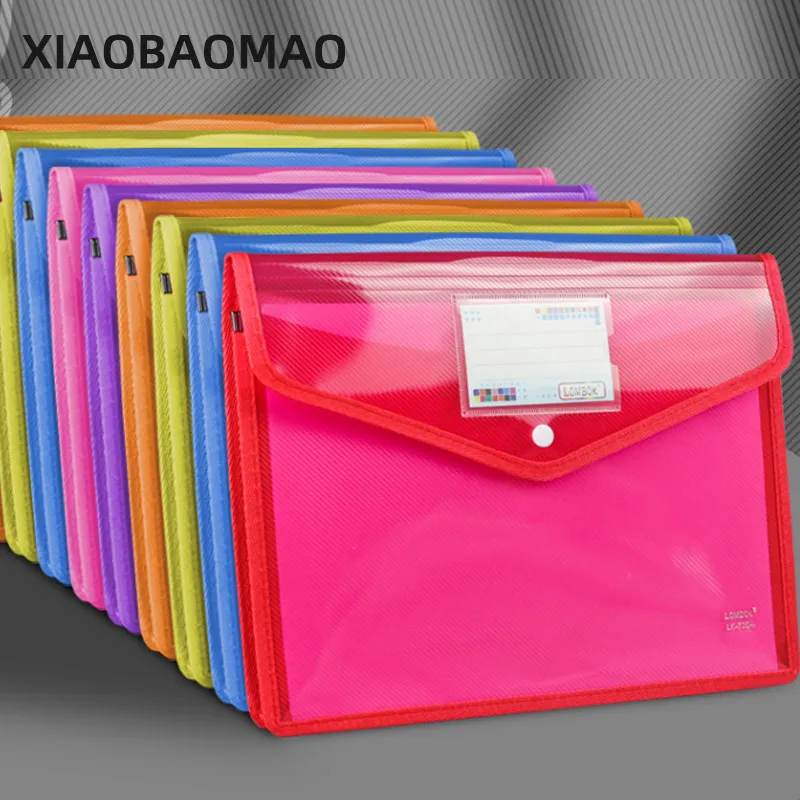58mm thick color Transparent Plastic A4 Folders File Bag Document Hold Bags Folders Filing Paper Storage Office School Supplies