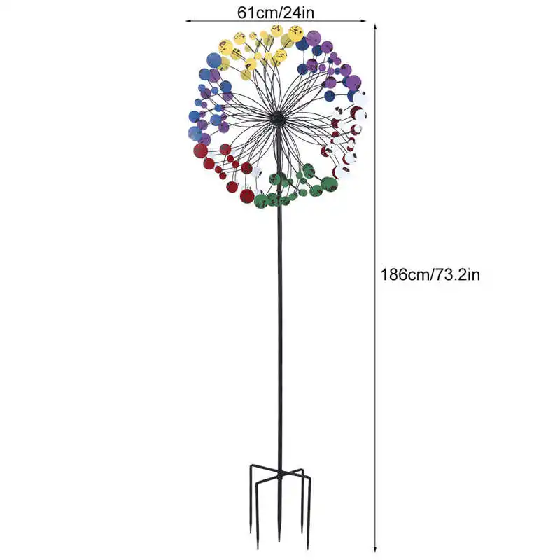 

Outdoor Windmill Metal Colorful Wind Spinner Garden Unique Iron Windmill Terrace Lawn Garden Yard Decorations