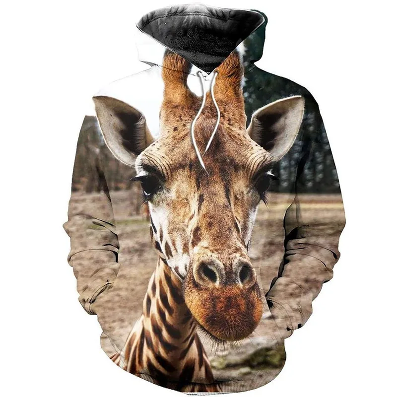

New beautiful giraffe 3D men's and women's printed shirt on the snow fashion Hoodie zipper Sweatshirt