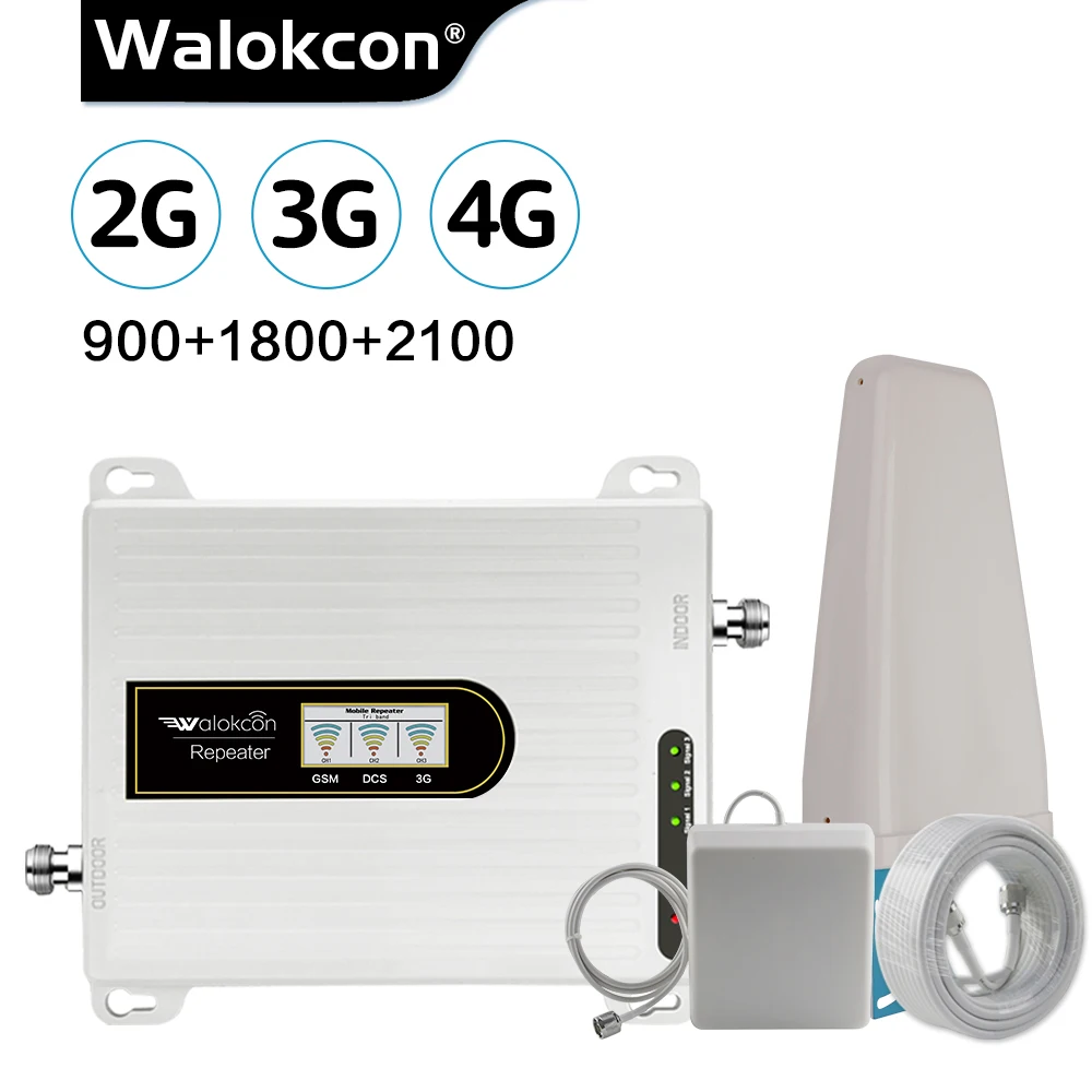 Усилитель сотовой связи Walokcon B8 B3 репитер сетевого сигнала 2G 3G 4G LTE GSM DCS/LTE WCDMA