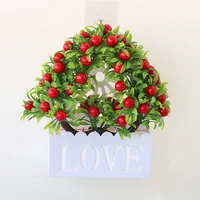 1 x artificial tree 1 x pot fake berry simulation potted bonsai indoor outside home decor high quality