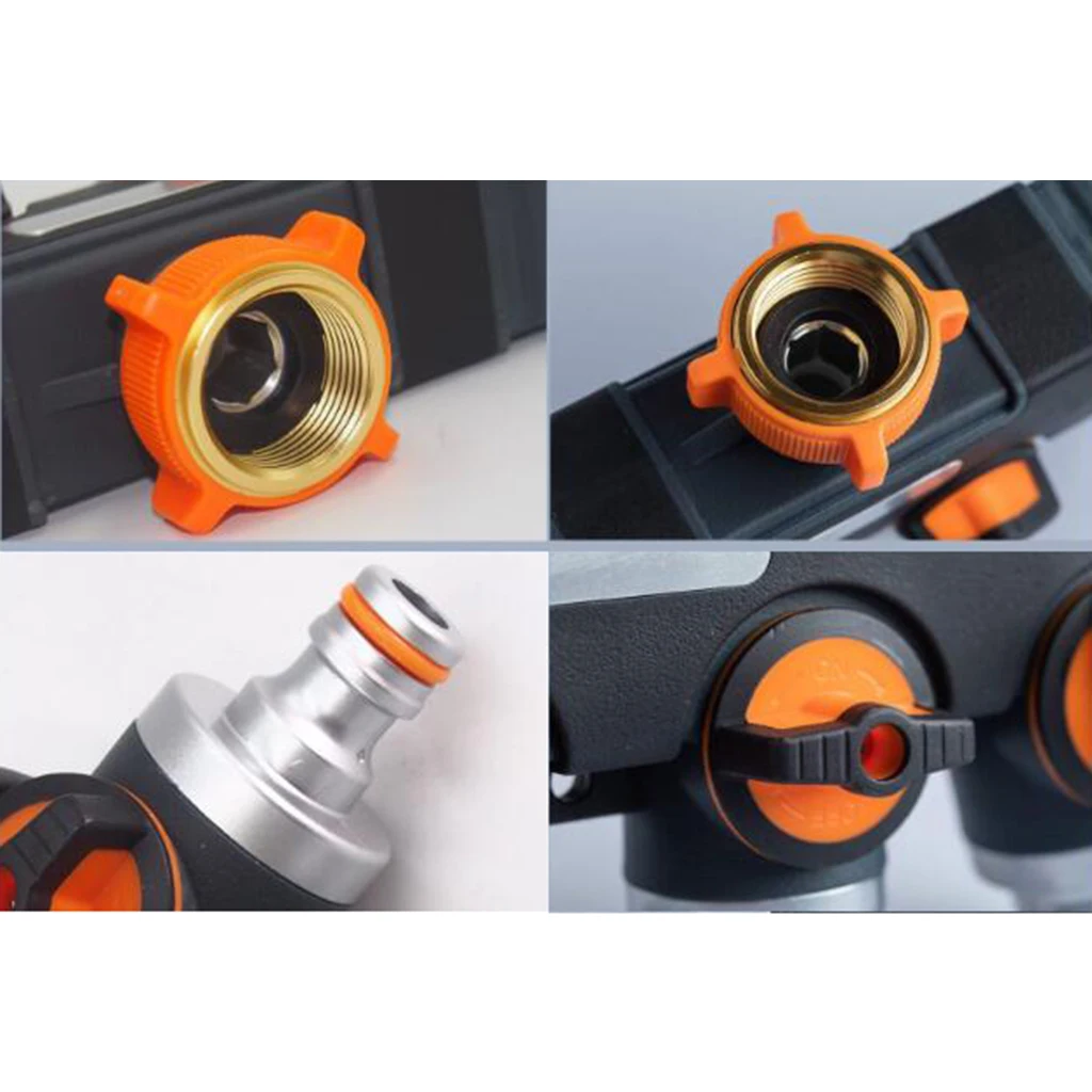 

4 Way Garden Hose Splitter Water Hose Manifold Adapter + Conversion Kit for Lawns Sprinkler Drip Irrigation