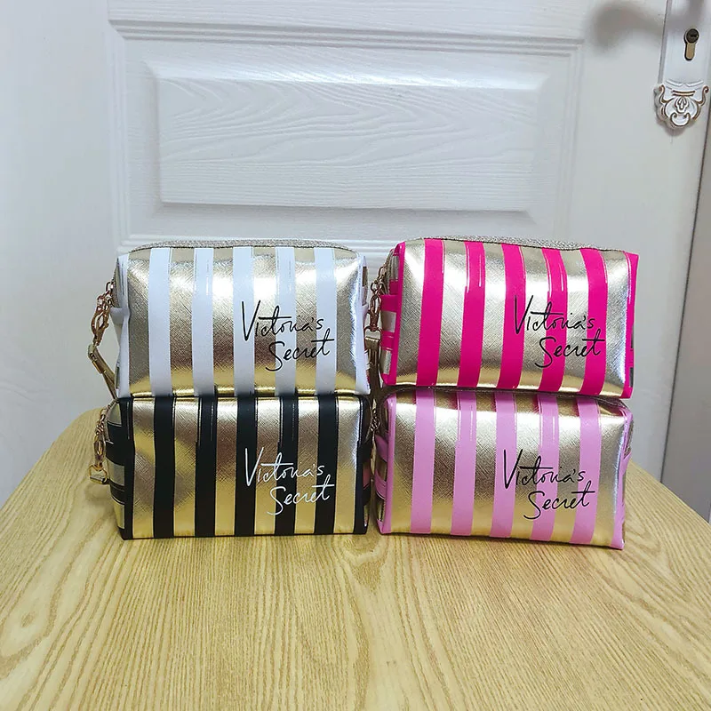 

VS Striped Waterproof Cosmetic Bag Make Up Pouch Small