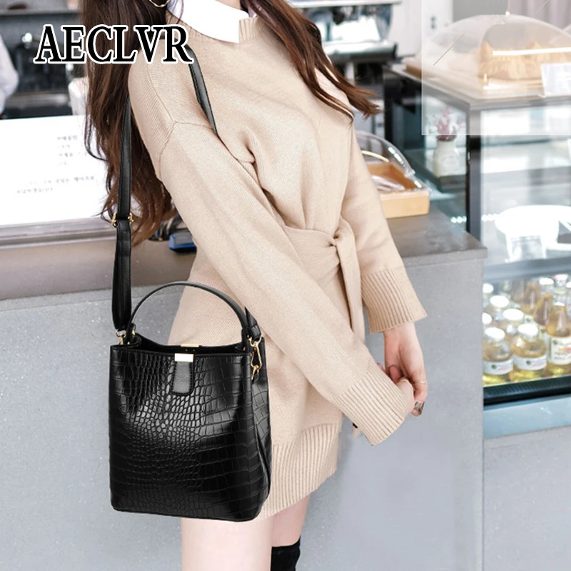 AECLVR модные большие сумки-тоут из кожи аллигатора женские сумки с узором