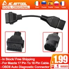 Для Mazda 17 контактов к OBDII 16 контактов гнездовой разъем адаптер кабель Внешний размер подходит для Mazda 17 контактов на 16 контактов