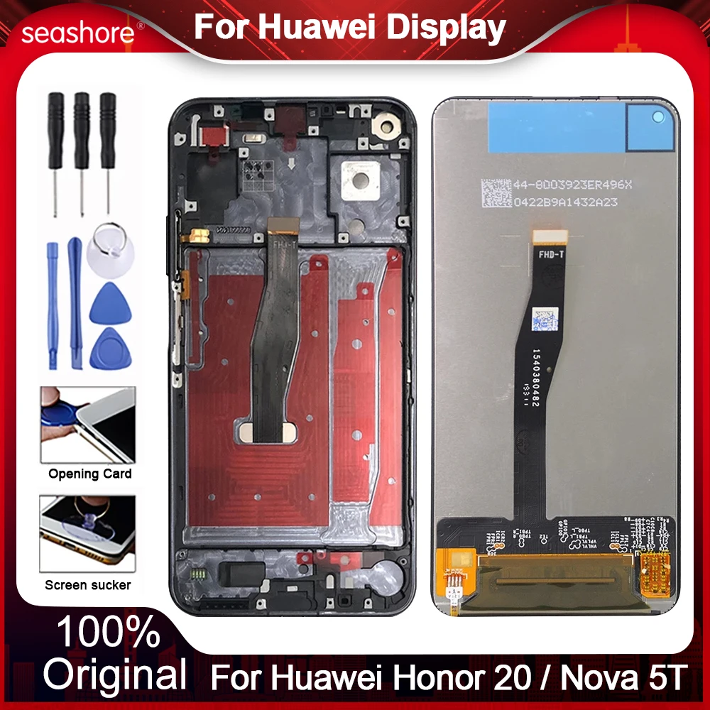 Pantalla Original Honor 20 Pantalla t&aacute;ctil de pantalla para Huawei Nova 5T LCD pantalla digitalizador honor 20Pro YAL-L21 parte de reemplazo-0