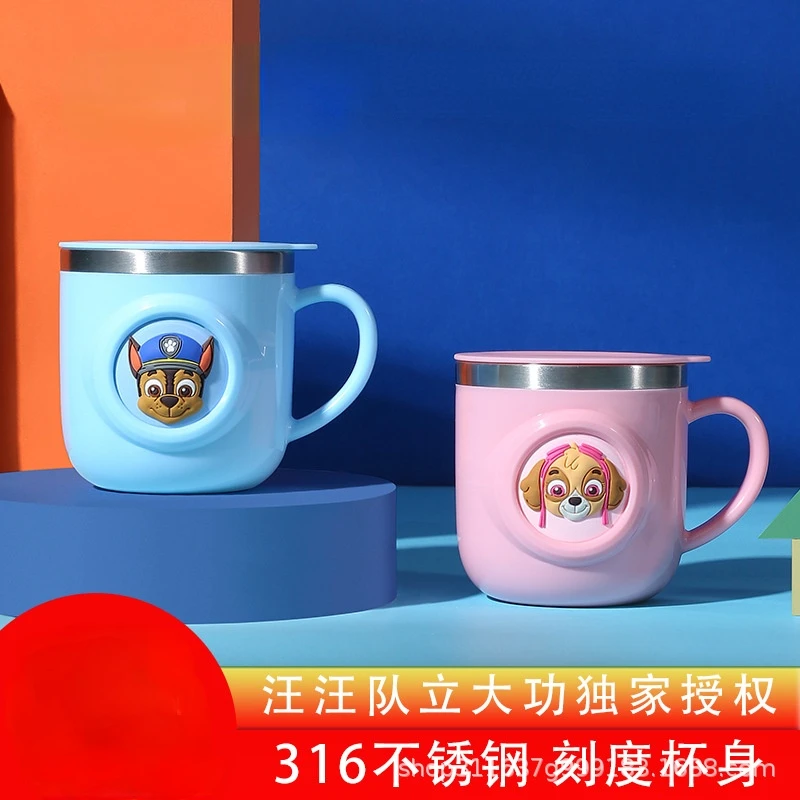 

Paw Patrol Anime Cartoon Children Water Cup Baby Fashion Home Cup Mug with Lid Kids Kindergarten Cute Water Cup Birthday Gift