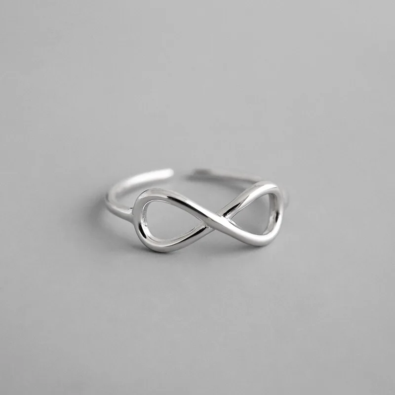 

Real 925% Sterling Infinite Symbol Silver Opening Ring For Charming Women Party Fashion Fine Jewelry Classic Accessories