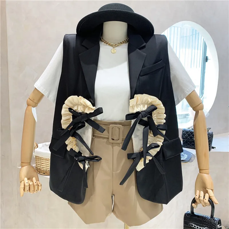 

New Women's Clothing Summer 2021 Fashion Design sense Love stitching Blazer Vest Coat