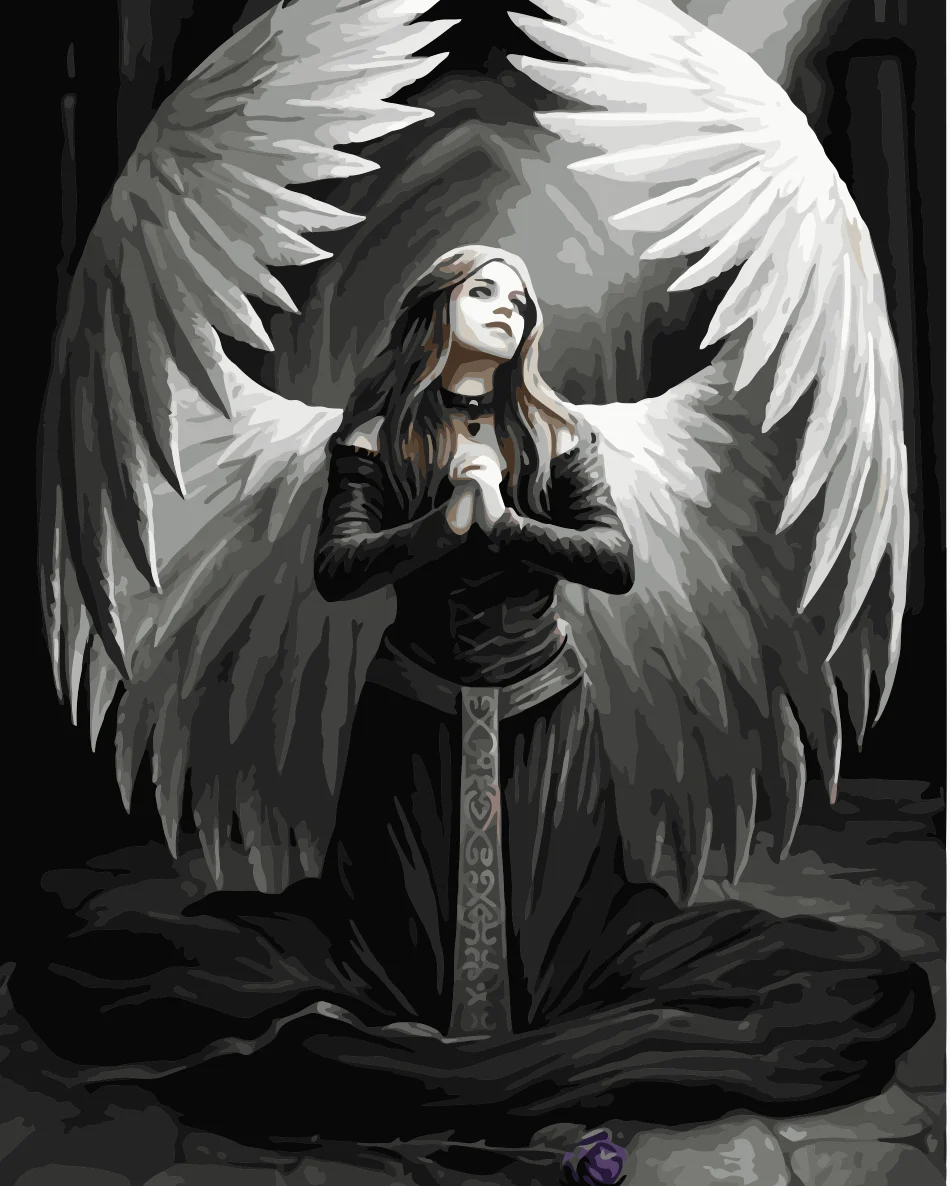 Набор для рисования по номерам на холсте Ангел 40 х50 см|Рисование и каллиграфия| |