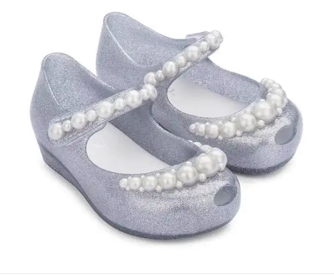 

Girls Jelly Shoes 2021 New Fashion Girls Pearl PVC Waterproof Non-slip Girls Sandals
