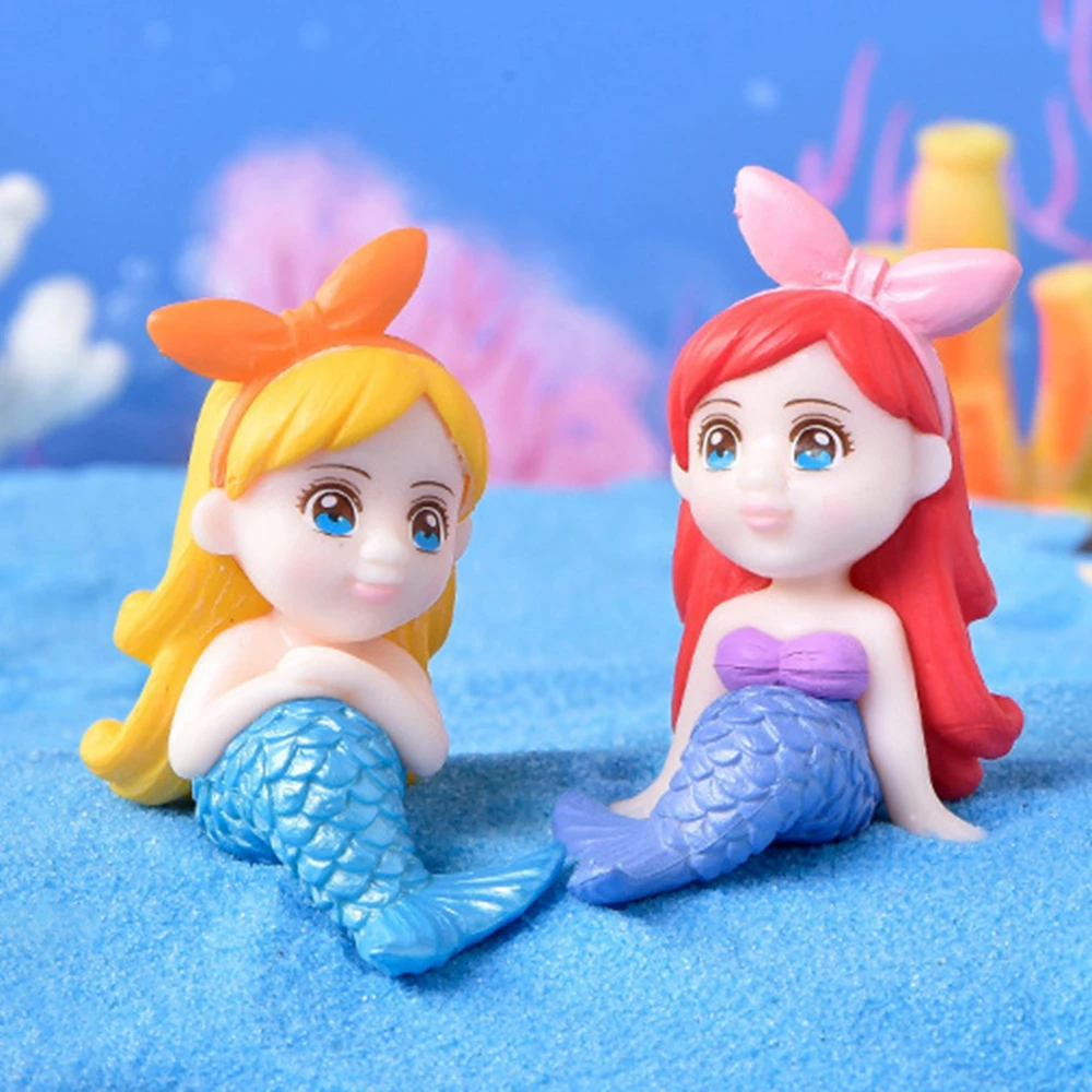 

Lovely Mermaid Miniature Figurine Micro Landscape DIY Aquarium Small Fairy Garden Decorative Table Craft Home Accessories