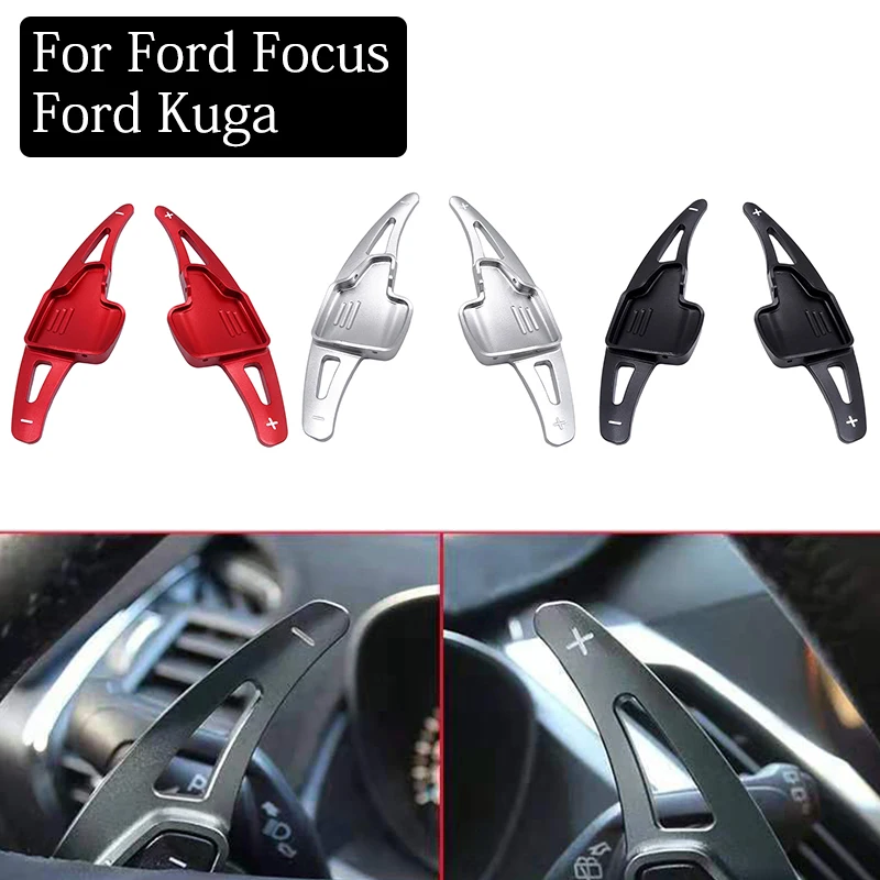 

1 Pair Aluminium Steering Wheel Shift Paddle Shifter Extension Car Interior For Ford Focus 2015-2018 Ford Kuga 2016-2019