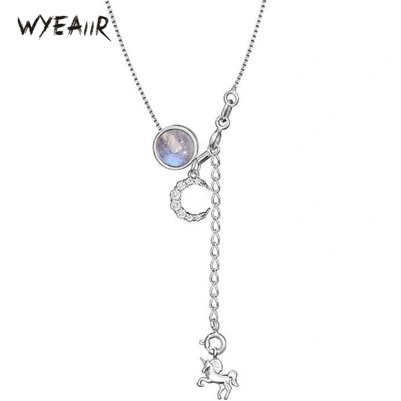 WYEAIIR единорог мечта кристалл лусветильник голубая луна искусственное серебро