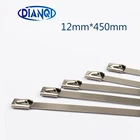 12 мм x 450 мм 12*450 мм 12*450 мм фиксации самоблокирующимся Нержавеющаясталь провода Кабельные стяжки с встроенной функцией спуска затвора с завязками, обувь на молнии с ремешком вокруг Галстуки 201 304 316