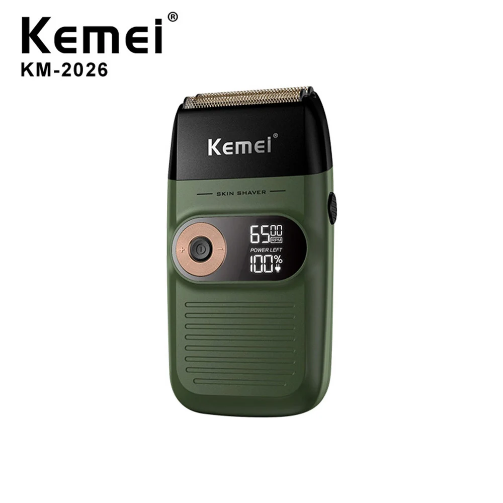 

Kemei Electric Shaver for Men Twin Blade Waterproof Reciprocating Cordless Razor USB Rechargeable Shaving Machine KM-2026