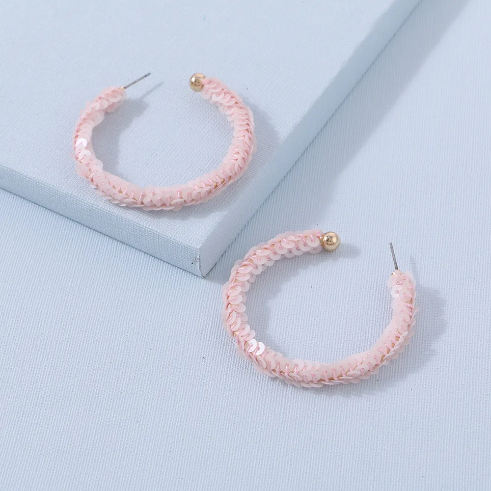 ELEGANCE11 акриловые блестки плетеные петли серьги Корея Зима трендовые Серьги