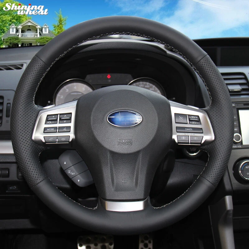 

Чехол на руль из черной кожи для Forester 2013-15 Legacy 2013-14 Outback 2013-14 XV 2013-15