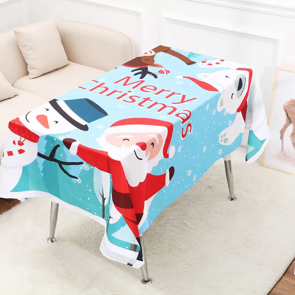 2019 Рождество скатерти Водонепроницаемый маслостойкая Ткань Скатерть мультфильм