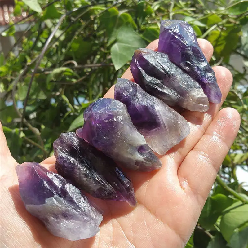 

Natural Rough Amethyst Quartz Crystals Stones for Reiki Crystal Healing for Jewerly Making Necklace Wire Wrapping Pendants