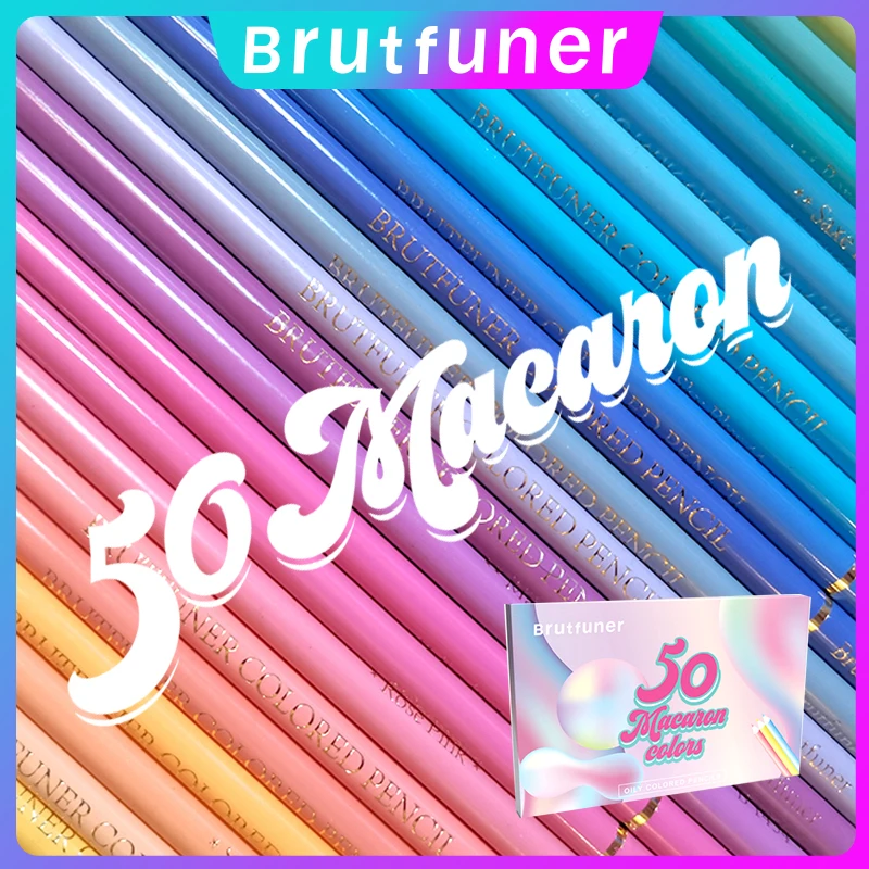 Andstal Brutfuner Macaron пастельные цветные карандаши 50 цветов мягкие масляные для