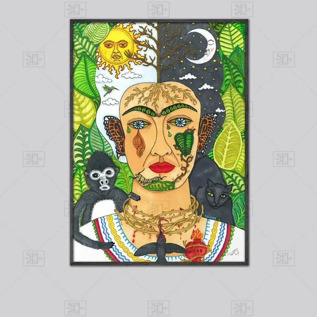 

Canvas Printed Pictures Wall Art Nordic Paintings Watercolor Creative Women Home Decoration Module Poster Living Room Frame