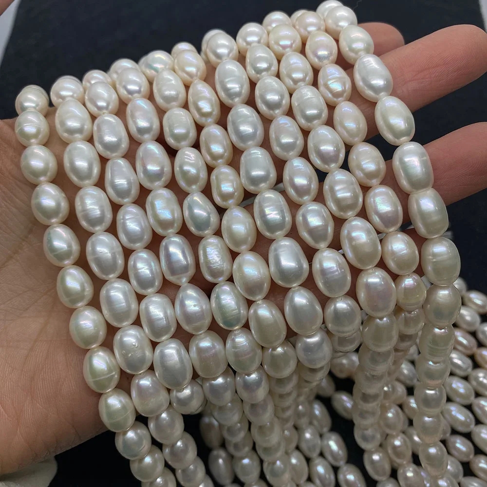 

Agrade Natural Freshwater Rice Pearl 7-8mm Exquisite DIY Pearl Ladies Necklace Bracelet Earrings Jewelry Making Handmade Jewelry