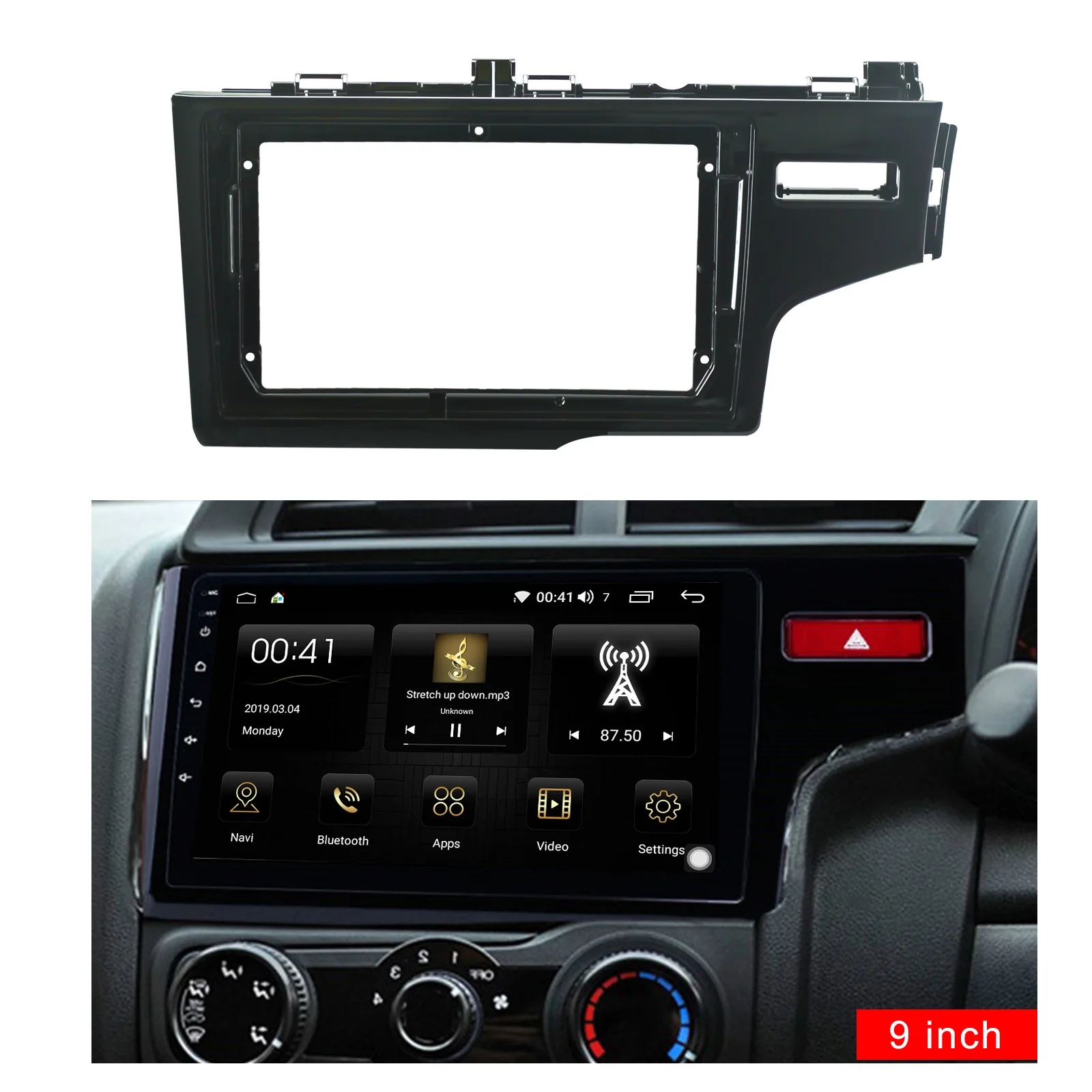 Rhythm Car Fascia Dash Trim Kit для HONDA Fit Jazz 2014-2019 9-дюймовая магнитола DVD рамка лица установка