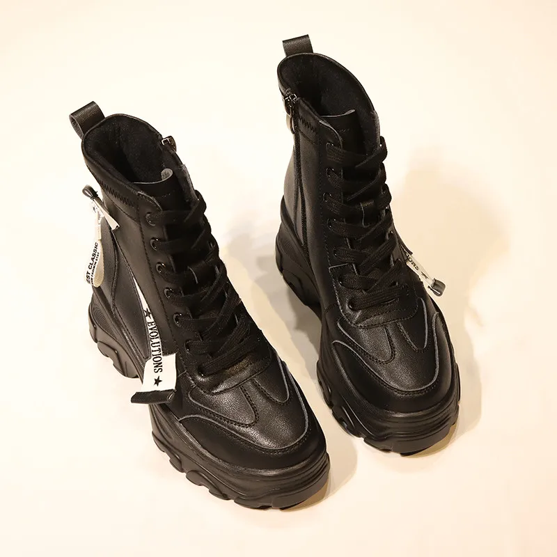 Женские зимние ботинки на толстой подошве женские шнуровке брендовые теплые