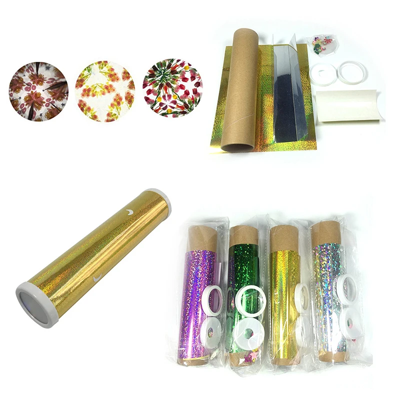 1 Set DIY Colored Rotating Kaleidoscope Kits Science Experiment Educational Craft Kid Brain Hands-Eyes Cooperation Training Toy | Игрушки и